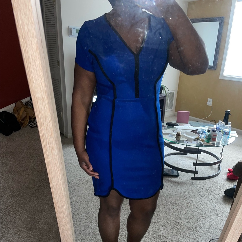 Fashion to figure - Blue/Black Bodycon Dress, 18-20